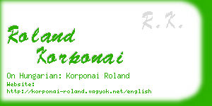 roland korponai business card